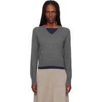 Arch4 Gray Boston V-Neck Sweater 261449F100003