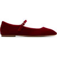 Aeyde Burgundy Uma Velvet Mary-Jane Flats 261454F118003