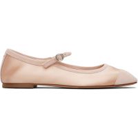 Aeyde Pink Uma Satin Toe-Cap Mary-Jane Flats 261454F118023