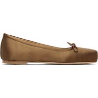 Aeyde Brown Gabriella Satin Ballerina Flats 261454F118041