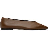 Aeyde Brown Betty Square-Toe Ballerina Flats 261454F118051
