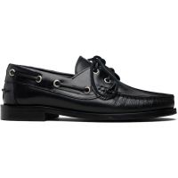 Aeyde Black Harris Leather Boat Shoes 261454F121015