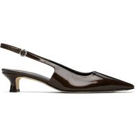 Aeyde Brown Catrina Patent Leather Heels 261454F122002