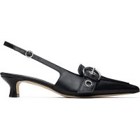 Aeyde Black Davina Eyelet Slingback Heels 261454F122037