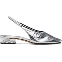 Aeyde Silver Dua Laminated Leather Slingback Heels 261454F122038