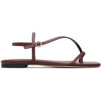 Aeyde Burgundy Ella Square-Toe Sandals 261454F124022
