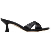 Aeyde Black Vero Leather Mule Heeled Sandals 261454F125012