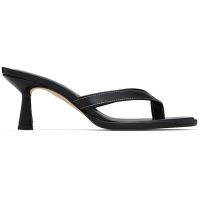 Aeyde Black Daphne Leather Thong Heeled Sandals 261454F125017