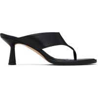 Aeyde Black Olenna Thong Heeled Sandals 261454F125031