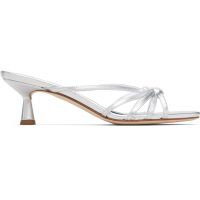 Aeyde Silver Abby Leather Heeled Sandals 261454F125035