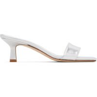 Aeyde Silver Gilly Leather Heeled Sandals 261454F125045