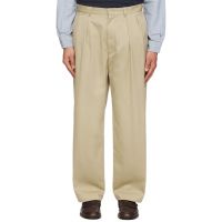 Nanamica Khaki Double Pleated Chino Trousers 261467M191004