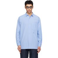 Nanamica Blue Regular Collar Wind Shirt 261467M192002
