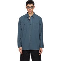 Nanamica Navy Polyester Wool Field Shirt 261467M192014