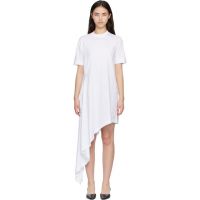 Loulou de Saison White IGARI Asymmetric T-shirt Midi Dress 261473F054000