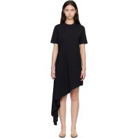 Loulou de Saison Black IGARI Asymmetric T-shirt Midi Dress 261473F054001