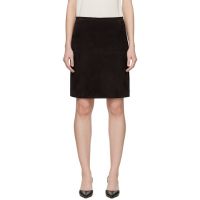 Loulou de Saison Brown Engel Suede Pencil Midi Skirt 261473F092002