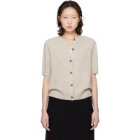 Loulou de Saison Beige Jodi Short-Sleeve Cashmere Cardigan 261473F095000