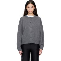 Loulou de Saison Gray AIDAR LDS Wool Cashmere Cardigan 261473F095006