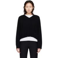Loulou de Saison Black Anzor LDS Cashmere V Neck Sweater 261473F100004