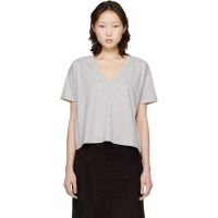 Loulou de Saison Gray Faaa LDS V-neck T-shirt 261473F110004