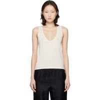 Loulou de Saison White Albia LDS U Neck Tank Top 261473F111004