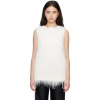 Loulou de Saison White YASMIN Fringed Top 261473F111011