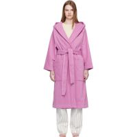 Tekla Pink Terry Hooded Bathrobe 261482F077007