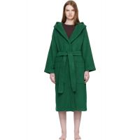 Tekla Green Terry Hooded Bathrobe 261482F077012