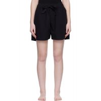Tekla Black Poplin Pyjama Shorts 261482F079035