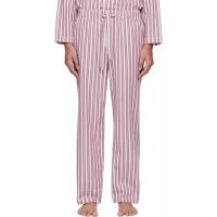 Tekla Pink & White Poplin Pyjama Pants 261482M218001