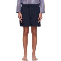 Tekla Navy Poplin Pyjama Shorts 261482M218016