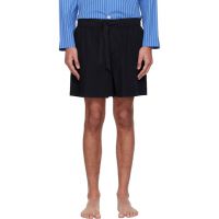 Tekla Black Poplin Pyjama Shorts 261482M218018