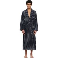 Tekla Navy & White Terry Classic Bathrobe 261482M219010
