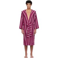 Tekla Pink Terry Hooded Bathrobe 261482M219014