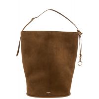 ALAIA Khaki Hip Large Bucket Bi-Material Bag 261483F046013