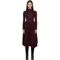 ALAIA Burgundy Fit & Flare Maxi Dress 261483F055002