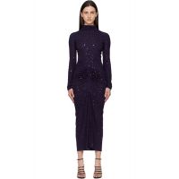 ALAIA Purple Draped Fluid Strass Jersey Maxi Dress 261483F055004