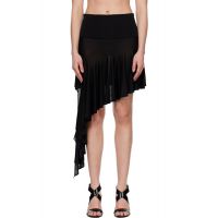 ALAIA Black Pointed Knit Midi Skirt 261483F092001