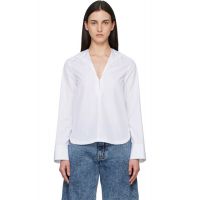 ALAIA White Hooded Poplin Shirt 261483F109000