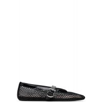 ALAIA Black Fishnet Ballerina Flats 261483F118009