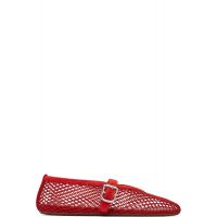 ALAIA Orange Fishnet Ballerina Flats 261483F118017
