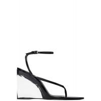 ALAIA Black Invisible Thong Heeled Sandals 261483F125002