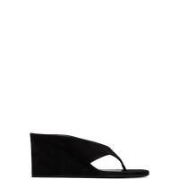 ALAIA Black Cube Thong Mule Sandals 261483F125007