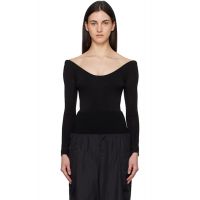 ALAIA Black Curved Soft Jersey Bodysuit 261483F358000