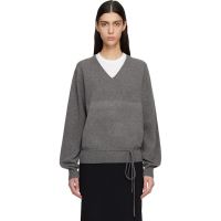 LE17SEPTEMBRE Gray Cashmere Blend Wholegarment V-Neck Sweater 261495F100000