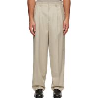 LE17SEPTEMBRE Beige Two Tuck Wool Trousers 261495M191002