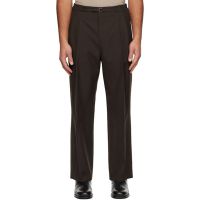 LE17SEPTEMBRE Brown Pleat Belted Trousers 261495M191006