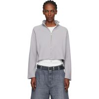 Mfpen Gray Cropped Leisure Zip Up Track Jacket 261505F097000
