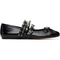 ABRA Black Spike Ballerina Flats 261526F118000